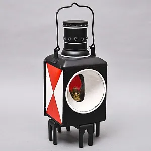 Большой Антикварный Железнодорожный Керосиновый Сигнальный Фонарь, Франция начало ХХ века.