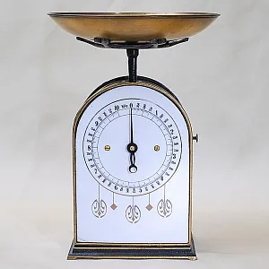 Редкость! Антикварные Механические Кухонные Весы, Металл/Фарфор, Rolf Matthaus, Германия -1908 год.