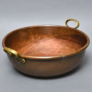 Большой Медный таз для варки варенья на 12-ть литров, Франция - первая половина ХХ века.