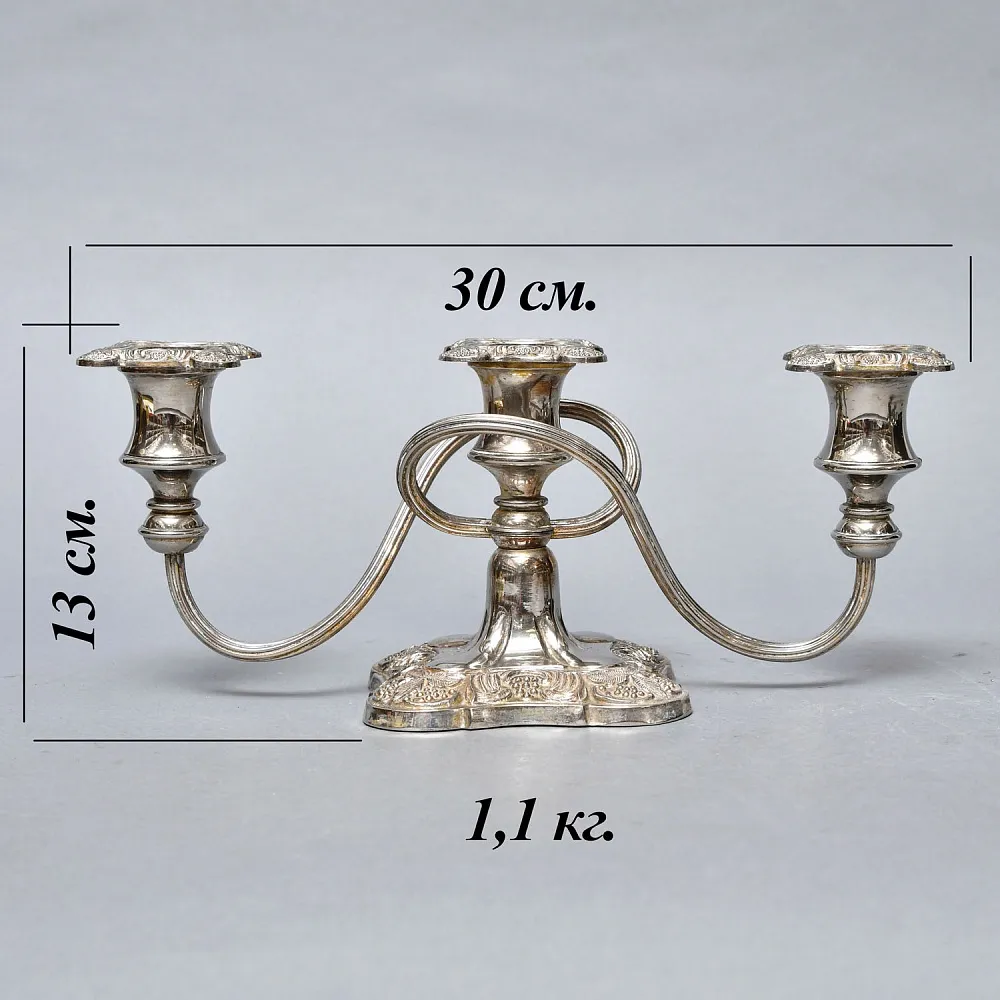 Пара Антикварных Канделябров Подсвечников Silverplated, SHEFFIELD Англия начало ХХ век.