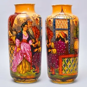 Редкие!!! Большие Антикварные Парные Вазы «Персидские мотивы», Франция VIEUX PARIS.