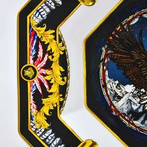 Редкость! «Белоголовый Орлан» -  Коллекционная Фарфоровая Тарелка - Пепельница, VERSACE.