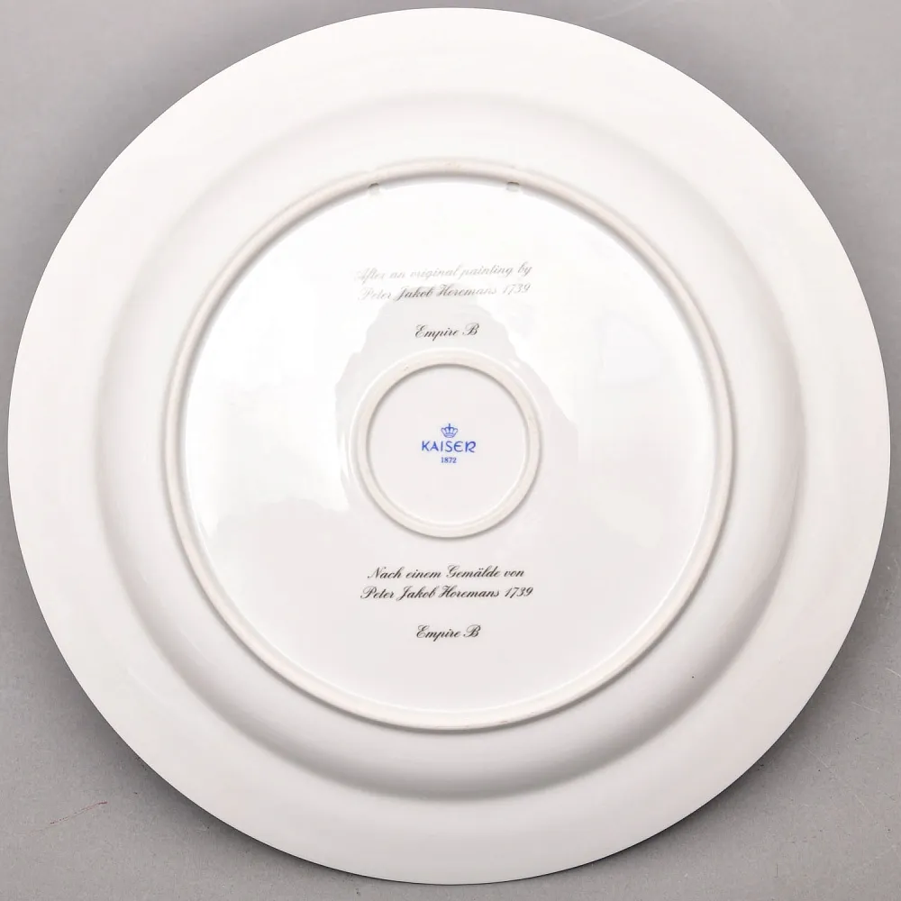 Большое Коллекционное Блюдо - Тарелка «Привал на Охоте» Фарфор KAISER Германия.