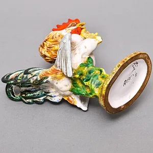 Коллекционные Парные статуэтки «Птицы. Бойцовые петухи», Фаянс, Италия - вторая половина ХХ века. 