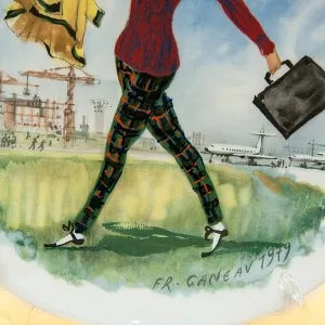 Коллекционная Тарелка «Женщина и 1960 год » Фарфор, Лимож, Limoges, Франция -1979 год.