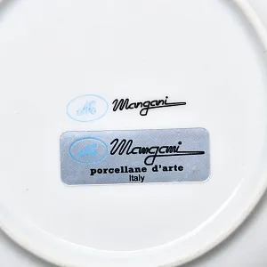 Фарфоровый Соусник с крышкой, блюдцем и ложечкой, Giulia Mangani Италия, вторая половина ХХ века.