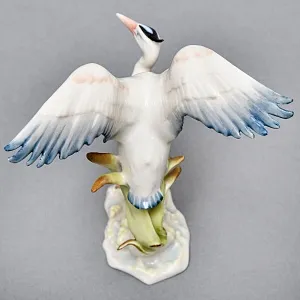 Коллекционная Фарфоровая Статуэтка «Птица - Взлетающая Цапля», Hutschenreuther, Германия -1970 год.