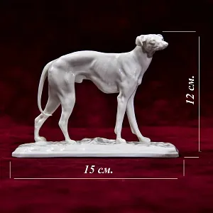 Редкость! Антикварная Фарфоровая Статуэтка «Собака. Арабская Борзая Слюги», Nymphenburg Германия.