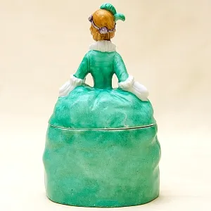 Редкость!!! Фарфоровая Шкатулка - Статуэтка «Дама в зеленом платье». SITZENDORF Германия