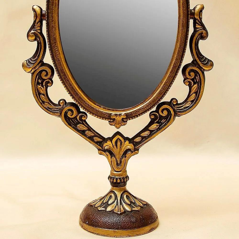 Классическое Настольное Двухстороннее Будуарное Зеркало, Бронза, Франция, середина ХХ века.