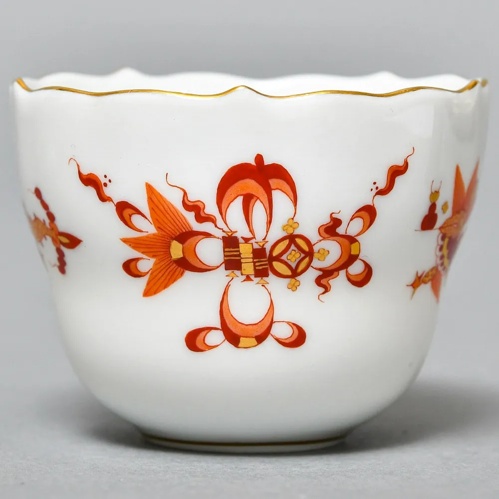 Коллекционная Кофейная пара «Оранжевый дракон», Фарфор, MEISSEN Германия. 