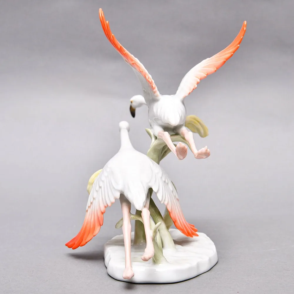 Редкая! Коллекционная статуэтка «Птицы. Два Фламинго в полете», Фарфор ROSENTHAL Германия, 1974 - 1982 годы. 