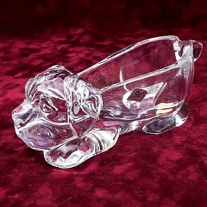 Хрустальная Мелочевница или Пепельница «Собака». Vannes Le Chatel Франция -60гг.