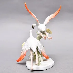 Редкая! Коллекционная статуэтка «Птицы. Два Фламинго в полете», Фарфор ROSENTHAL Германия, 1974 - 1982 годы. 