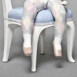 Коллекционная Фарфоровая статуэтка «Маленький Арлекин с кошкой», Lladro (Лядро) Испания.
