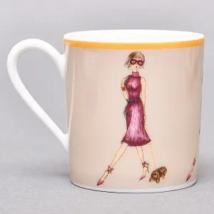 Набор из 4-х Кофейных пар «За покупками - Shopping», Limoges Medard de Noblat Франция, конец ХХ века.