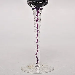 Редекость! Хрустальные Фужеры для вина с цветной дорожкой в ножке, Lauzrits Германия, 60 -е годы ХХ века.