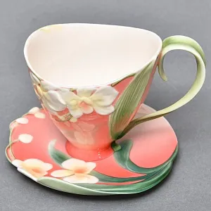 Авторский Фарфоровый Чайный сервиз «Бабочки и стрекозы» на 4 персоны, Franz Collection Тайвань.