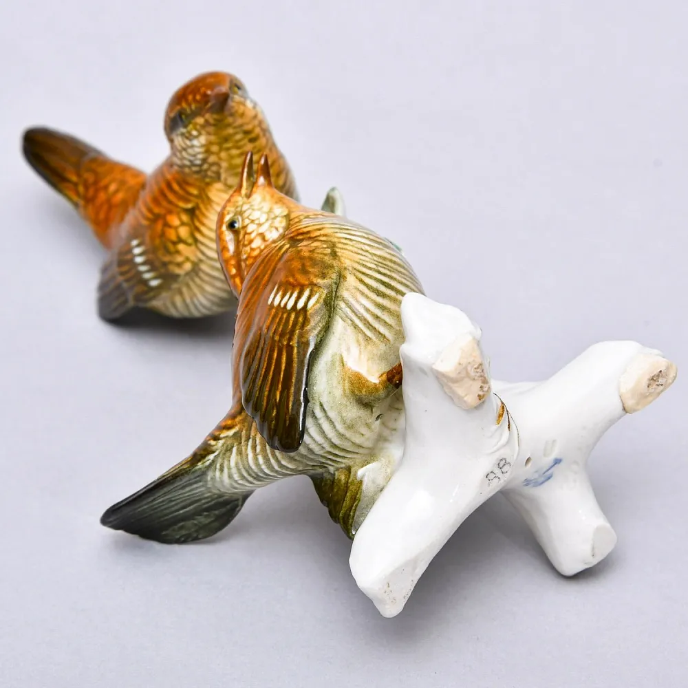 Фарфоровая Статуэтка «Пара Птиц - Крапивники», Карл Энс / Karl Ens Германия, середина ХХ века.