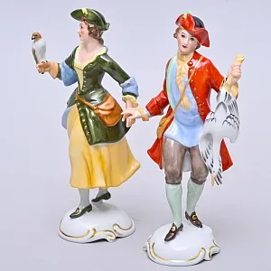 Редкость! Парные Фарфоровые статуэтки «Охотник и Охотница», ROSENTHAL Германия.