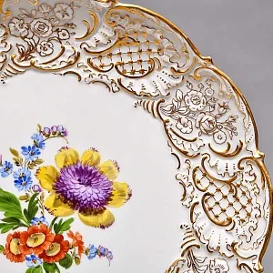 Коллекционное Фарфоровое Блюдо - Тарелка «Летние Цветы», MEISSEN / МЕЙСЕН Германия - 1990 год.