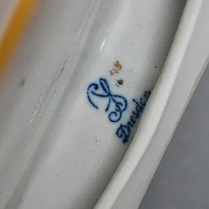 Большой Фарфоровый Вазон - Ваза с крышкой «Цветочная гирлянда», SP Dresden Германия, 50-е гг. ХХ века.