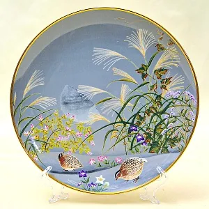 Тарелка - Блюдо «Июнь» - «Рябчики и Луговые Цветы» Фарфор, Franklin Mint Япония, 1979 год.