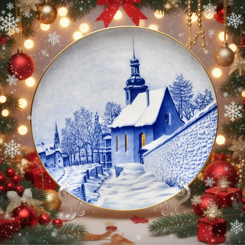 Коллекционная Фарфоровая Тарелка - Блюдо «Накануне Рождества», Hutschenreuther Германия - 1977 год.