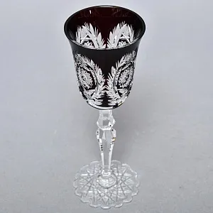 Антикварный Хрустальный Фужер - Бокал для вина Knittel FAKIRIS Силезия, Германия, 30-е годы ХХ века.