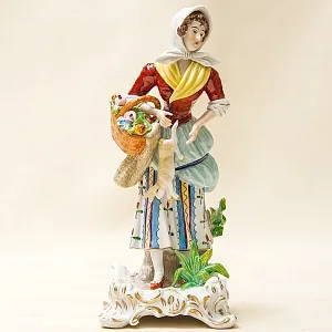 Парные Фарфоровые статуэтки «Сельская Ярмарка» Н-22см. SITZENDORF, Германия - 50гг..