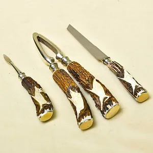 Набор для Морепродуктов «Охота» - 3 предмета, SOLINGEN Германия, 50 -е годы ХХ века.