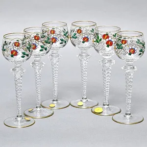 Хрустальные Бокалы для Вина «Blumenstrauß», Theresienthal Германия, 80 -е годы ХХ века. 