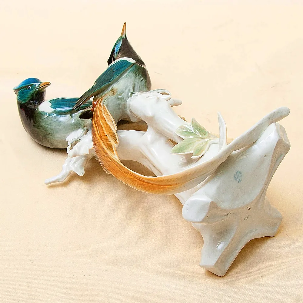 Пара Птиц - Фарфоровая Статуэтка «Райские птицы», Карл Энс / Karl Ens, Германия 50гг.