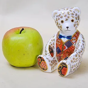 Коллекционное Пресс - Папье, Фарфоровая Статуэтка «МЕДВЕЖОНОК ТЕДДИ», Royal Crown Derby, Англия.