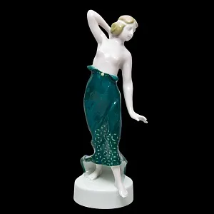 Редкость! Антикварная Фарфоровая Статуэтка «Танцовщица в зеленой юбке», ROSENTHAL Германия - 1918 год.