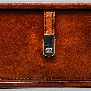 Редкость! Эксклюзивный Кабинетный Настольный Набор Четыре Предмета «БЮРО», Кожа Flamant, Бельгия.