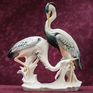 Птицы - Фарфоровая статуэтка «Цапли», Карл Энс / Karl Ens,  Германия, 50-е годы ХХ века.