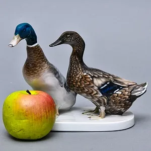 Авторская Фарфоровая статуэтка «Птицы. Утка и селезень», ROSENTHAL Германия, 1974 - 1982 годы.