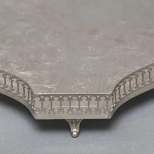 Большой Прямоугольный Сервировочный Металлический Поднос, Silverplate, SHEFFIELD Англия начало ХХ века.