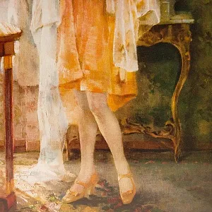 Винтажная Картина - Иллюстрация - Панно «Утро с цветами», Франция. 