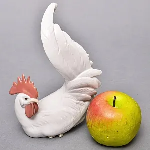 Коллекционная Фарфоровая статуэтка «Белый Петух», Lladro Испания, 1969 - 1979 годы. 