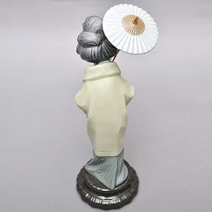 Коллекционная Фарфоровая статуэтка «Гейша с зонтом» Н - 30 см. Lladro, Испания - 1978 год.