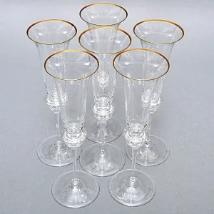 Коллекционный Авторский Набор Хрустальных Фужеров для Шампанского «ПИРУЭТ», PEILL und PITZLER Германия, 60 -е годы ХХ века.