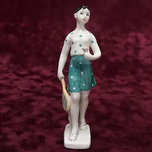 РЕДКОСТЬ!! Фарфоровая Статуэтка «Бадминтонистка», ЛФЗ СССР - 1955 год.