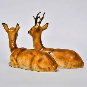 Коллекционная Фарфоровая статуэтка «Два Оленя», Hutschenreuther Германия, 1965 - 1967 годы.