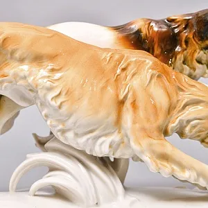 Редкость! Фарфоровая Статуэтка Пара Собак «Две Борзые», Karl Ens Германия, первая половина ХХ века.