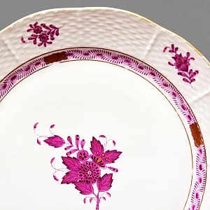 Фарфоровая Супница - Тюрина на подставке «APPONYI PURPUR», HEREND Венгрия - 1942 год.  