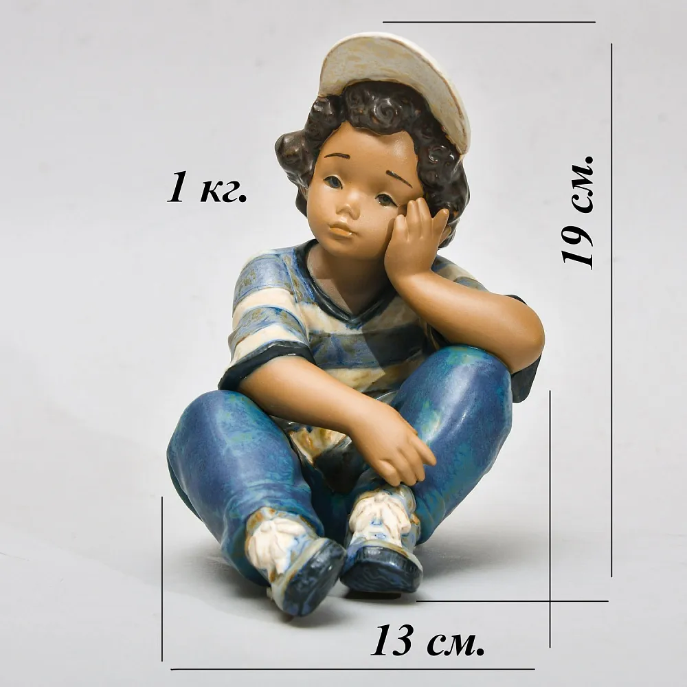 Коллекционная Фарфоровая статуэтка «Длинный день», Lladro серия Грес, Испания.