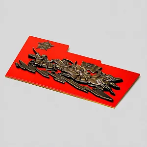 Агитационное Панно - Картина - Барельеф - Знак «Красная Конница Октября» СССР - 1978 год.