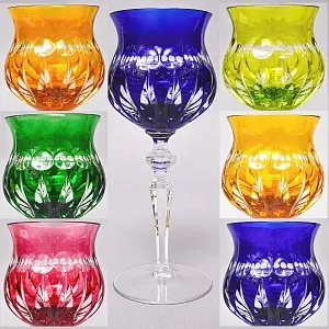 Шесть Бокалов из Цветного Хрусталя «МЭРИЛИН», NACHTMANN Германия, 60 -е годы ХХ века.